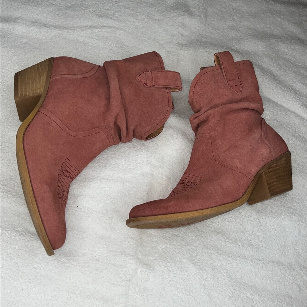 Women’s Suede Ankle Boots - Pink